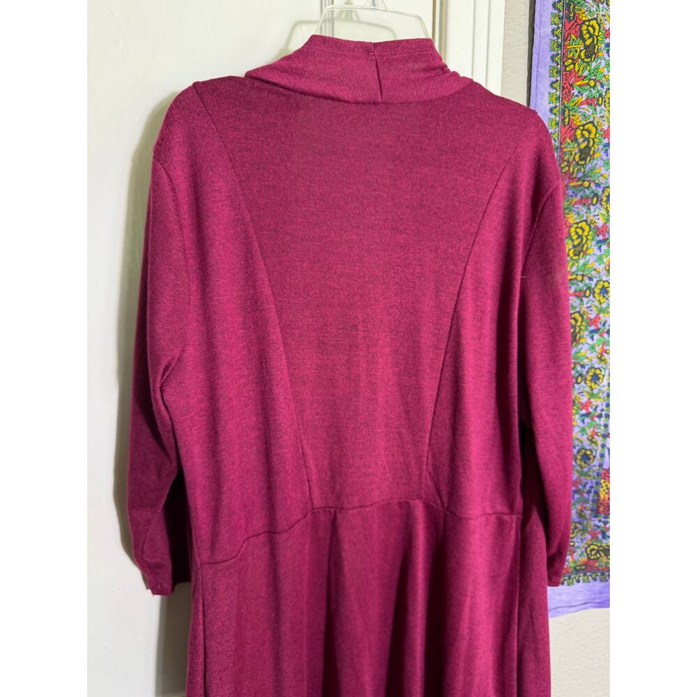 Kim Rogers Berry Open Front Draped Cardigan - Large - Picture 7 of 7